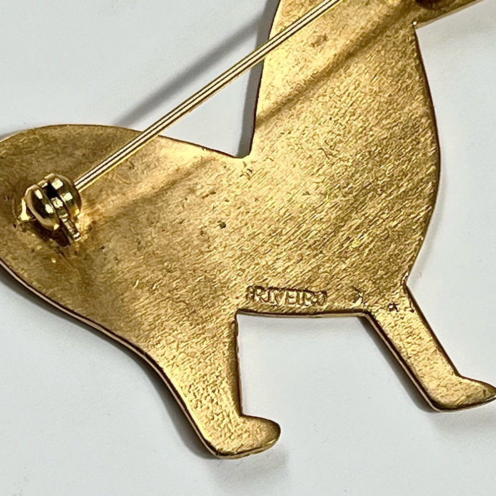 Vintage Riveiro Signed Pin Brooch Animal Llama Alpaca Horse Modernist Enamel - Picture 5 of 9